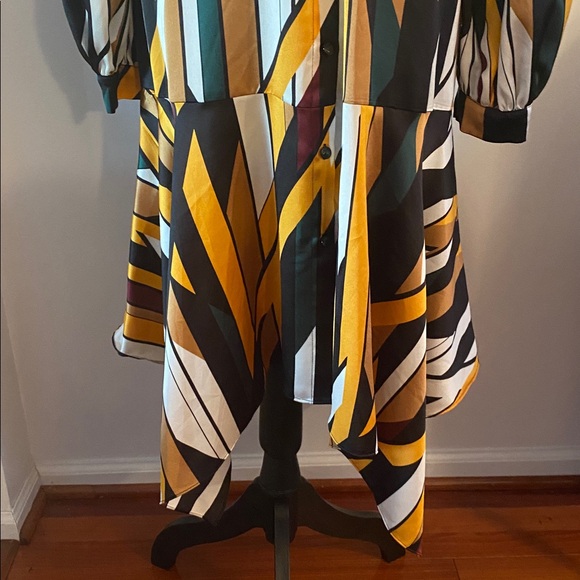 Karl Lagerfeld NWT stripped retro look dress asymmetrical size 14 - Picture 4 of 13